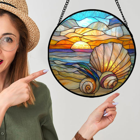 AMDERVEN intricate-pattern suncatcher serves as a striking window focal point