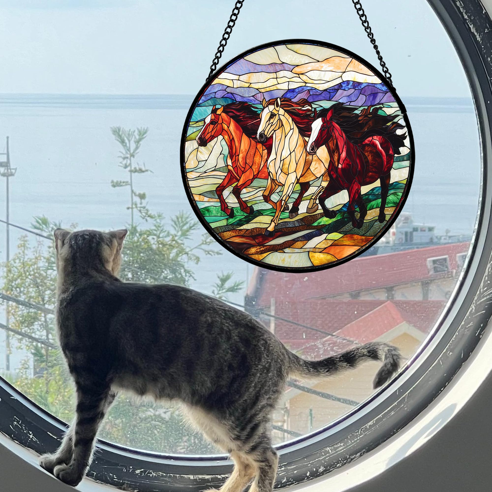 AMDERVEN horse suncatcher with detailed patterns enhances any window display.