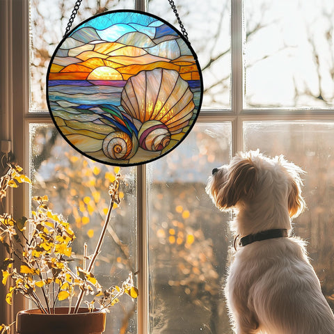 AMDERVEN stained glass decor creates rainbow light patterns across rooms