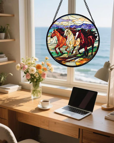 AMDERVEN suncatcher catches sunlight to create a rainbow glow.