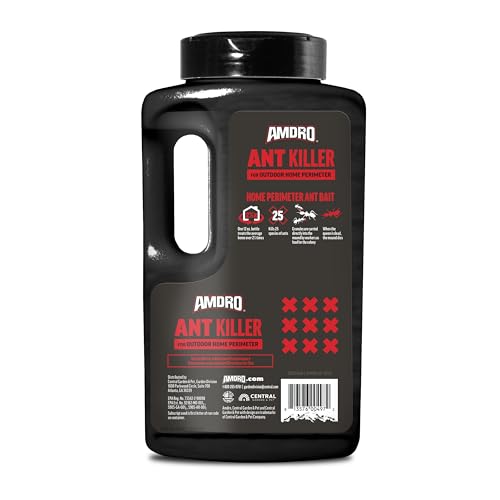 Amdro bait stations around a home illustrate added perimeter defense.