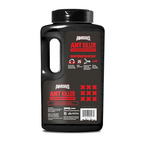 Amdro bait stations around a home illustrate added perimeter defense.