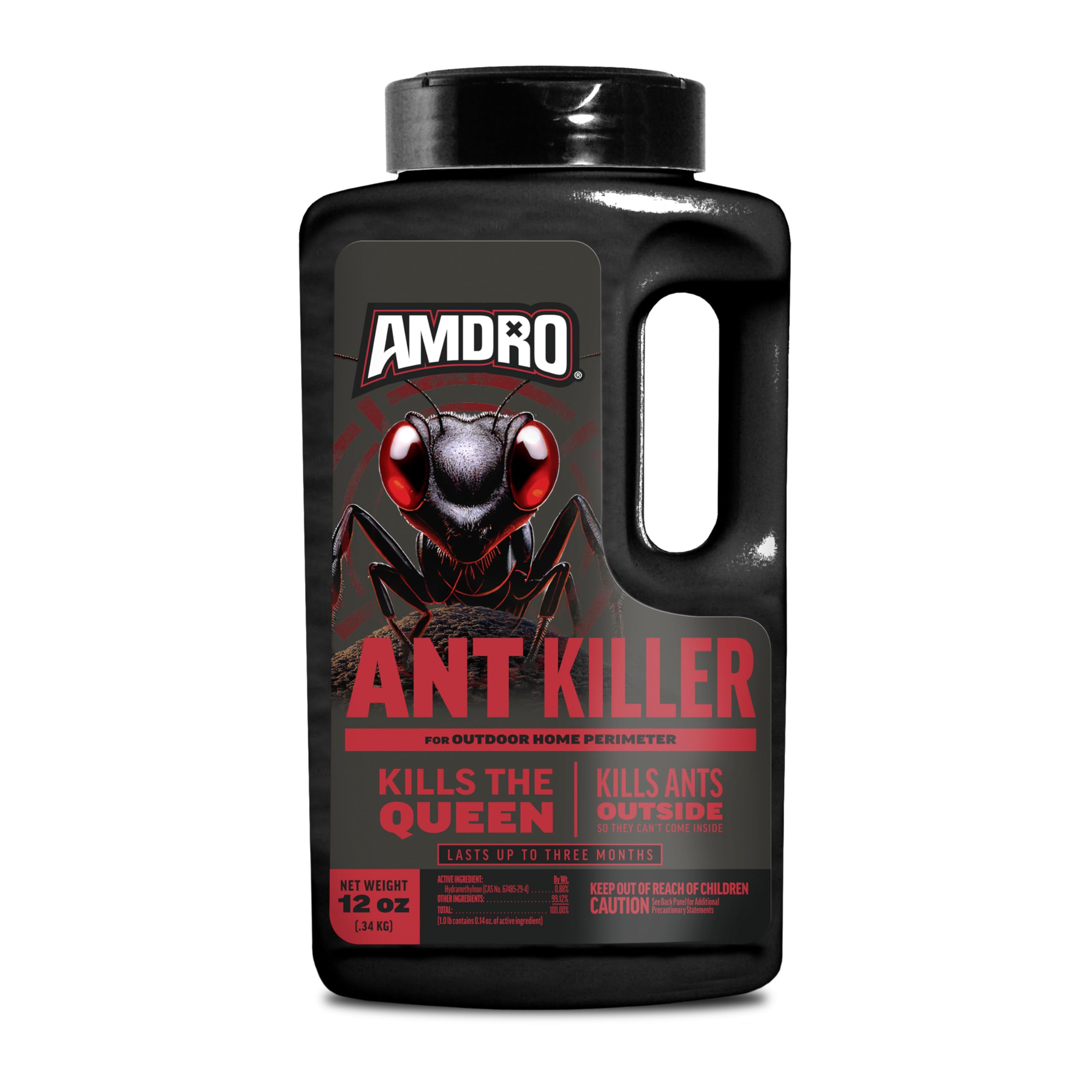 Amdro Ant Killer outdoor perimeter bottle shown for home protection.