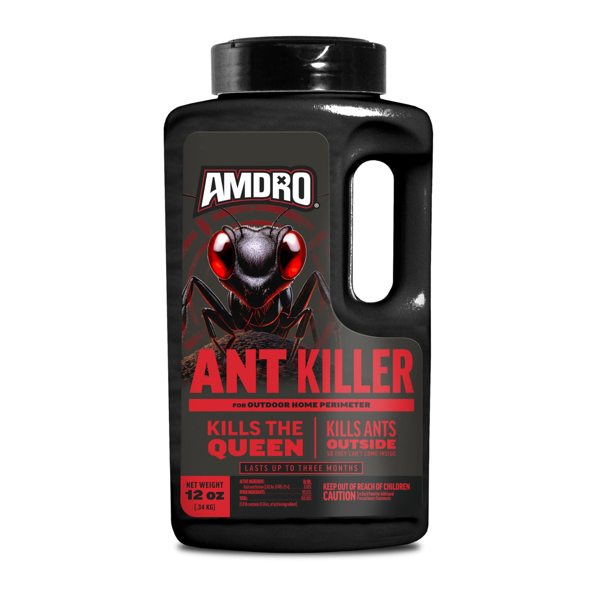 Amdro Ant Killer outdoor perimeter bottle shown for home protection.
