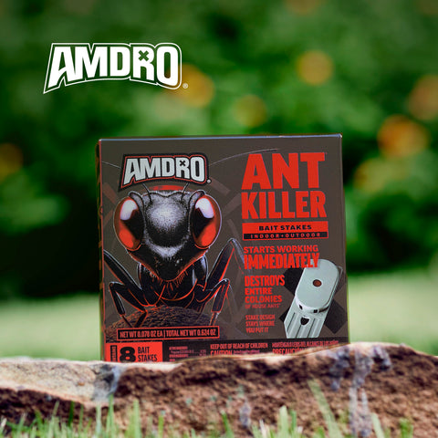 Amdro backyard control with bait stakes reduces ant trails near outdoor living spaces.