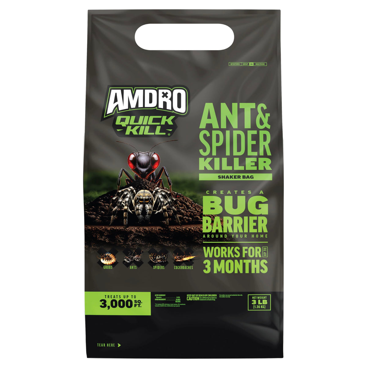 Amdro Kills Ants and Spiders granules bag 3lb for fast on-contact control