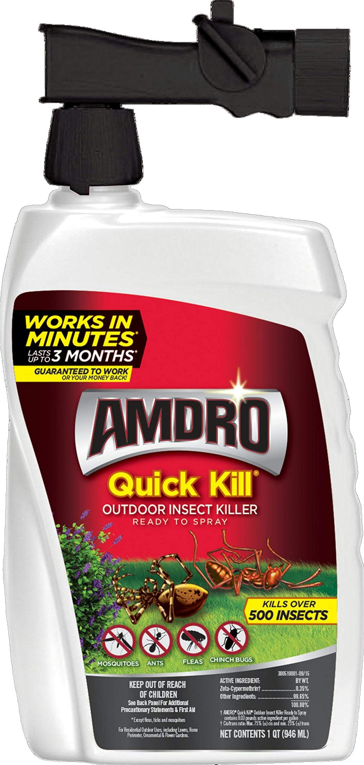 Amdro Quick Kill fast-acting insect killer on lawn delivers rapid pest knockdown