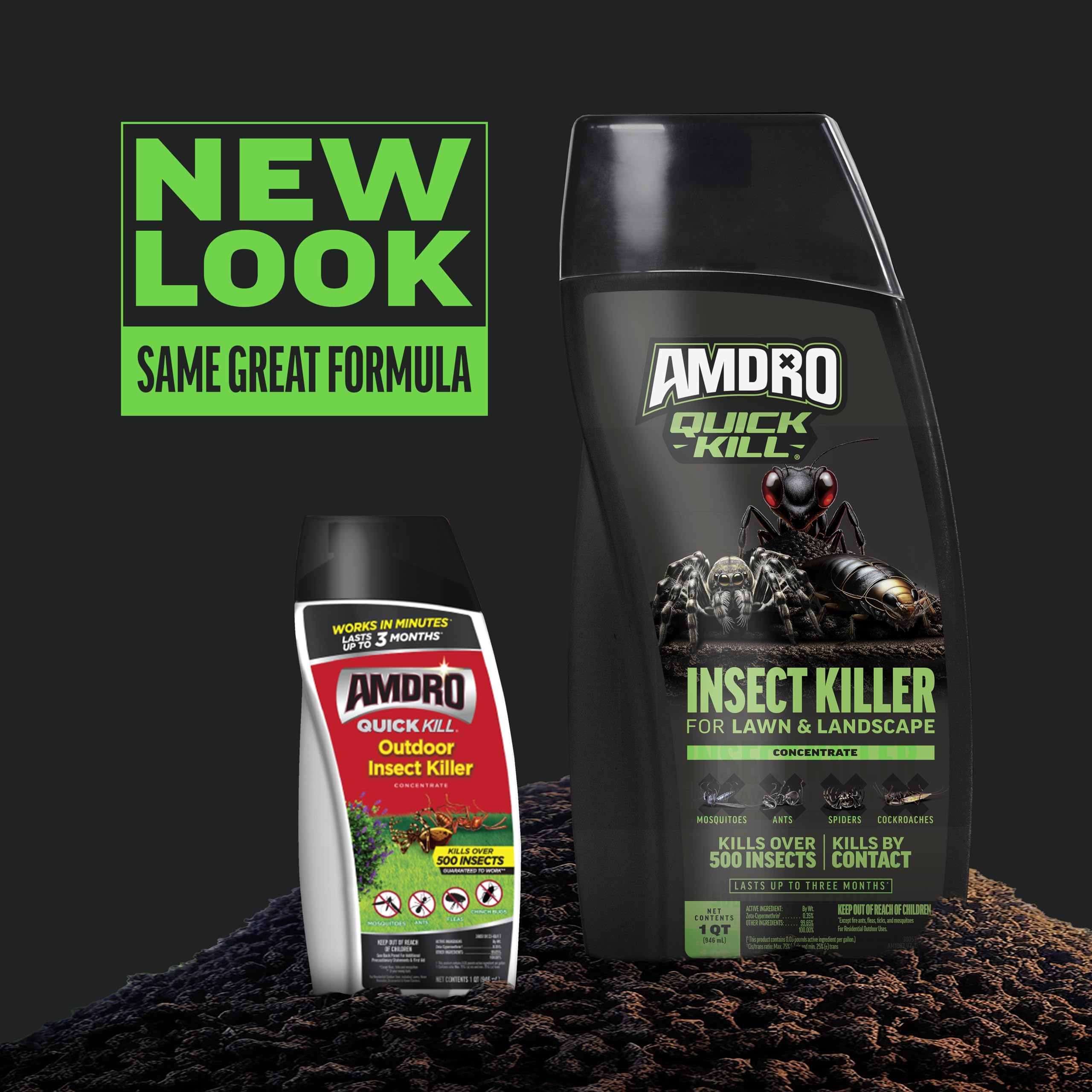 Amdro Quick Kill quick-action formula for fast on-contact insect control.