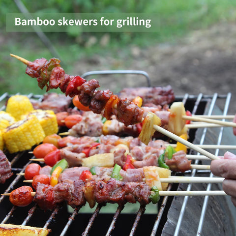 AMEILOZ food-grade natural bamboo skewers for safe, renewable cooking