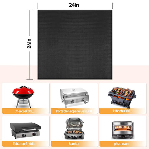 Amerbro 24x24in mat used indoors under air fryer for heat resistance