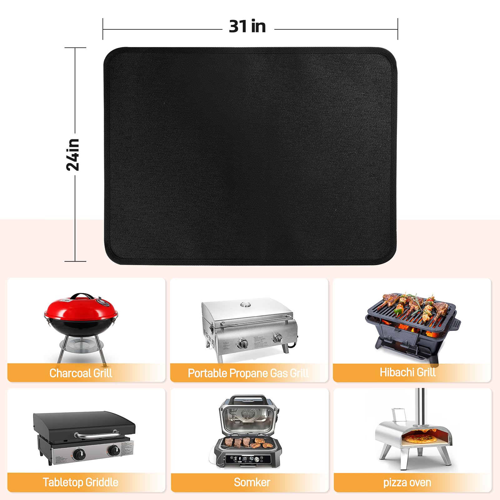 Amerbro mat used in kitchen with air fryer or coffee maker for protection.