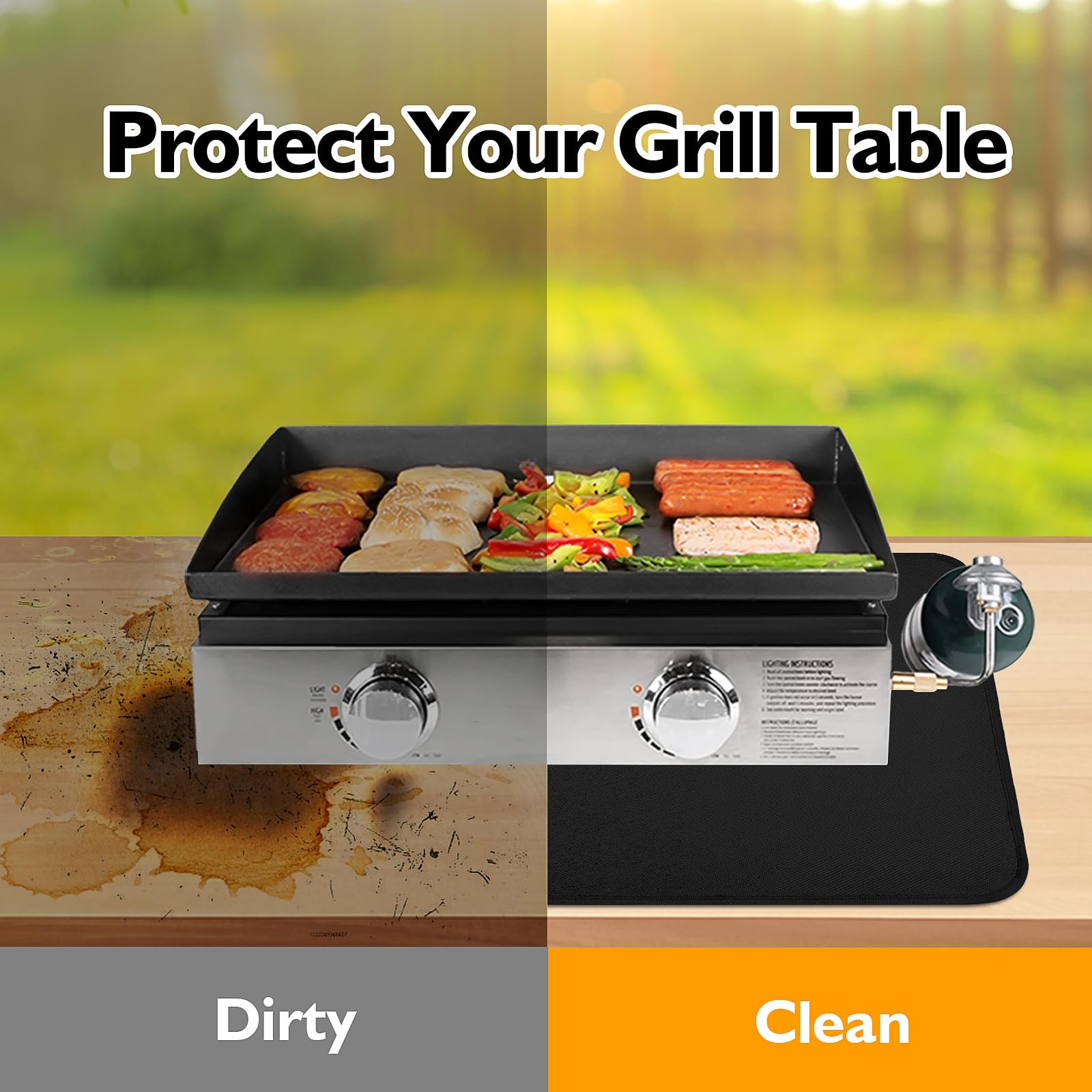 Amerbro table protector mat guards outdoor surfaces from scratches and spills.