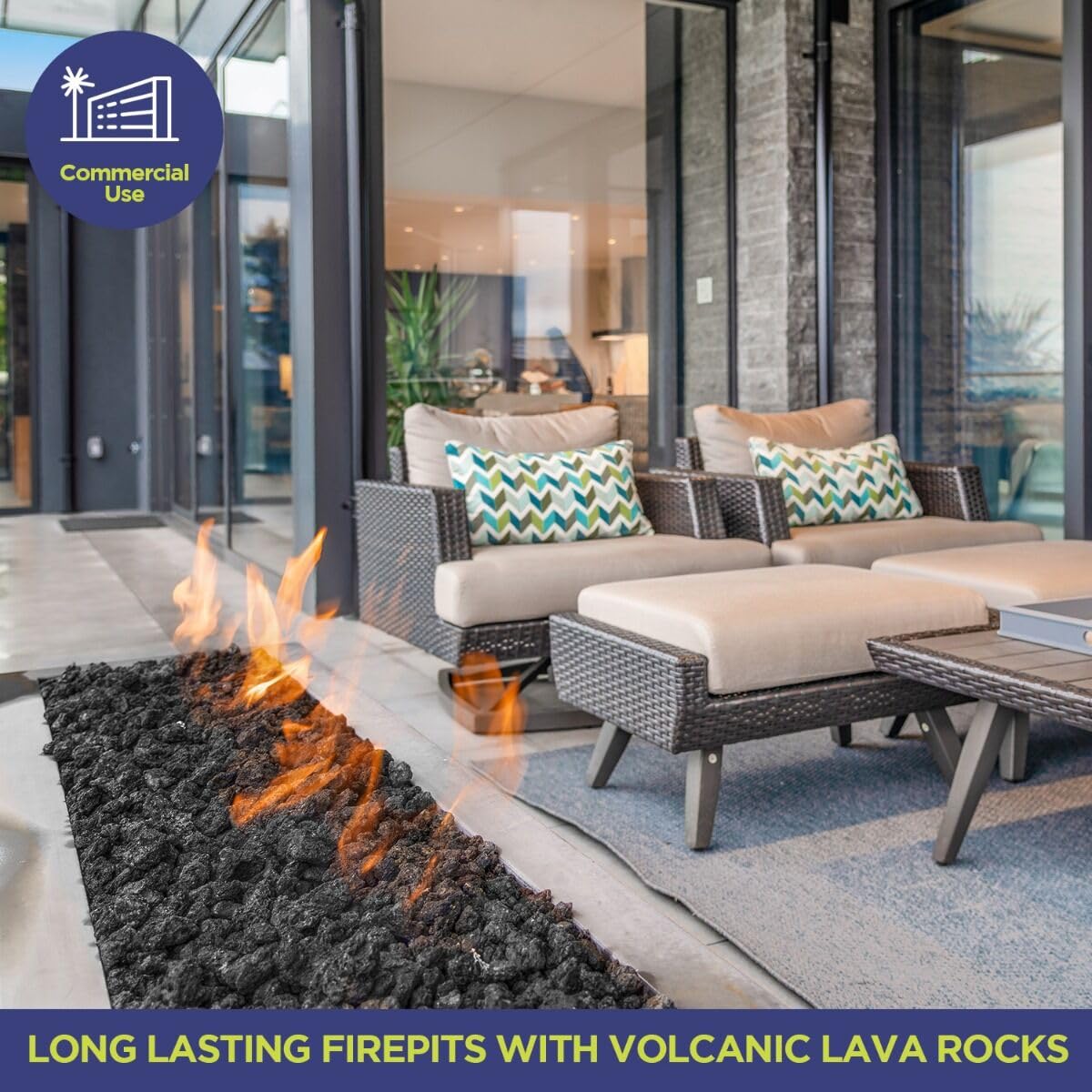 American Fireglass small lava rock for indoor and outdoor decor