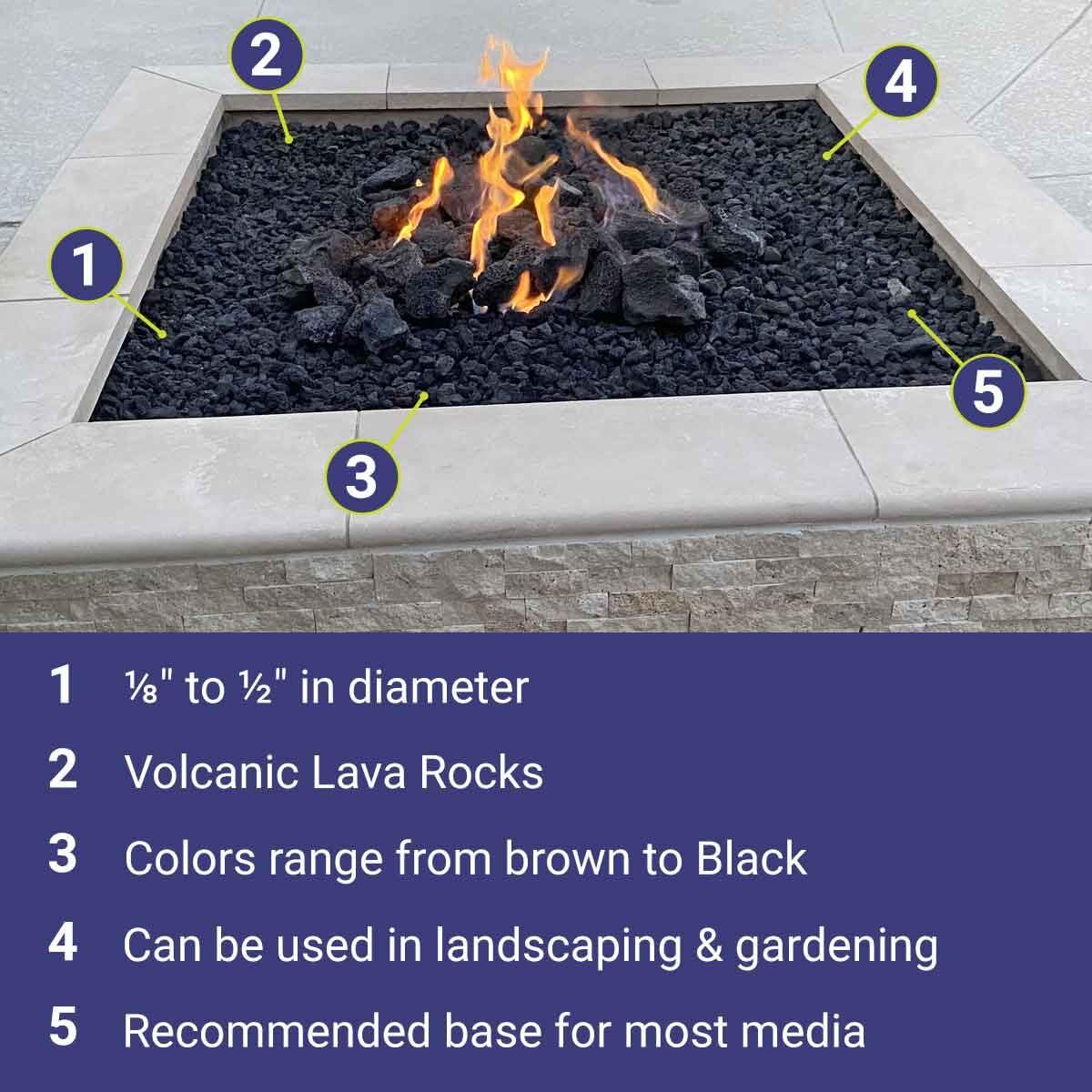 American Fireglass decorative lava rock fill for landscaping