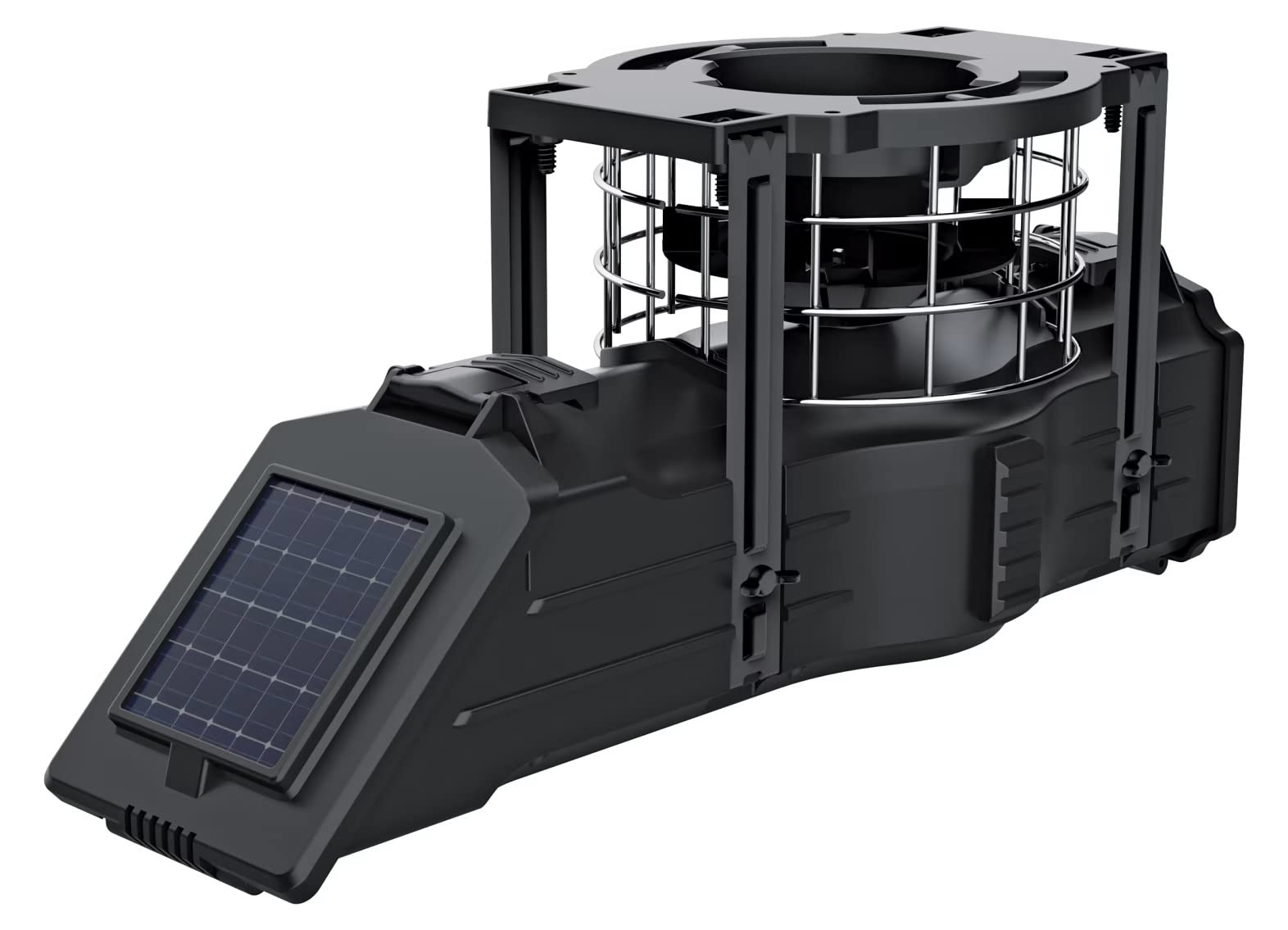 American Hunter Sunslinger metal spin plate enables consistent, programmable feed distribution.