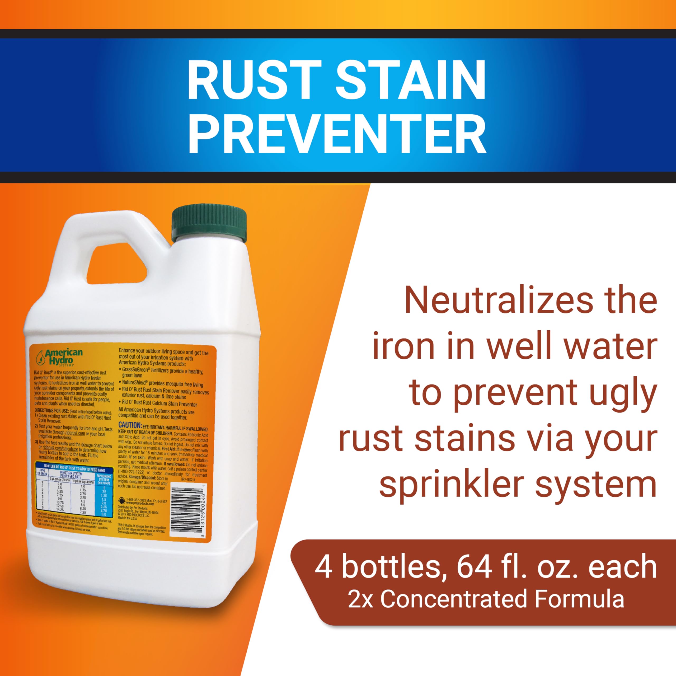Rid-O-Rust dosing chart helps estimate proper treatment for iron in well water.