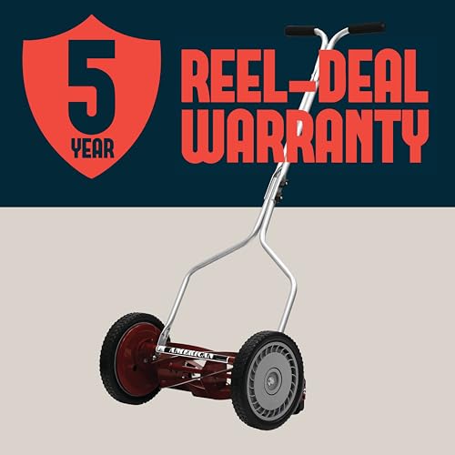 American Lawn Mower Company 1304-14 side profile highlights lightweight, maneuverable design.