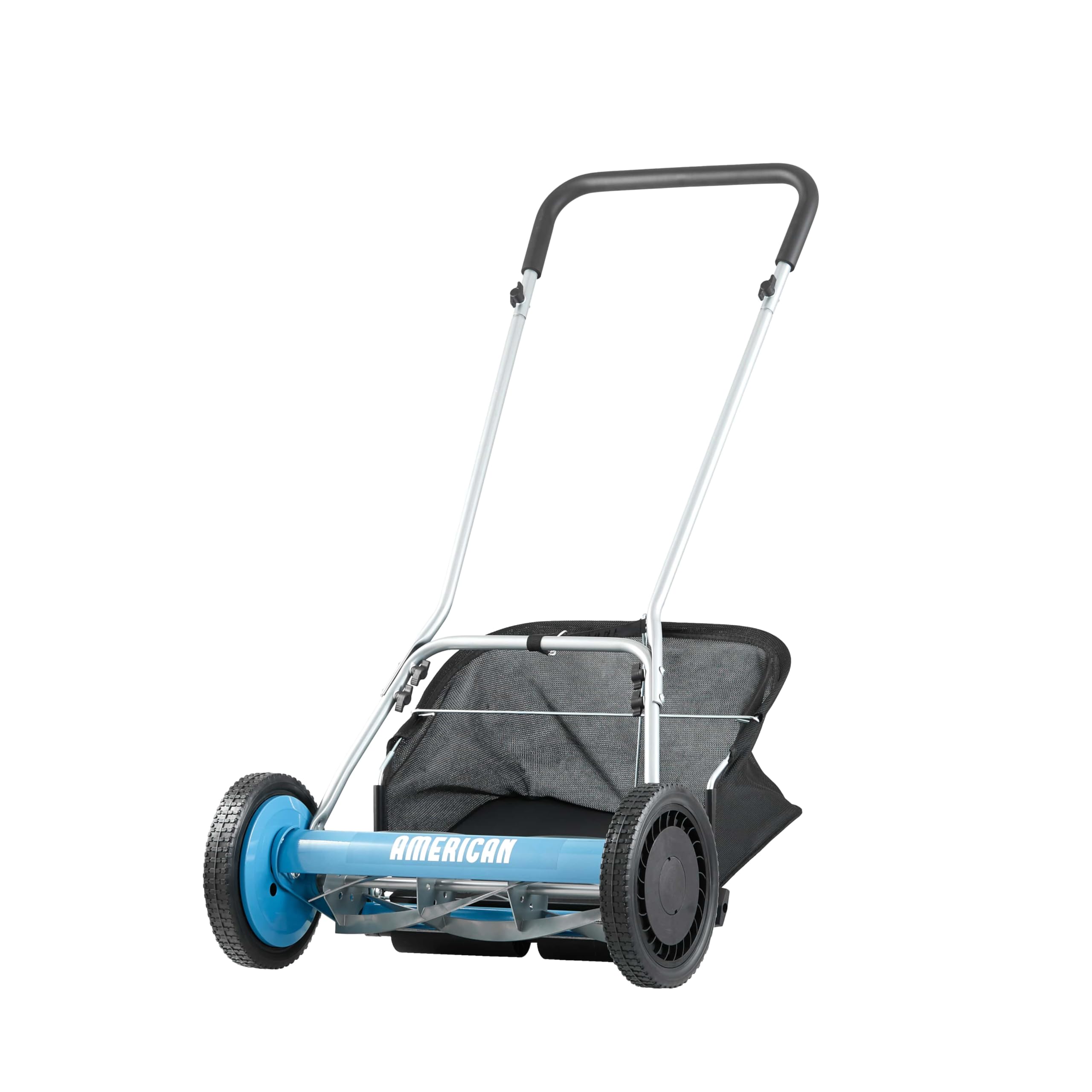 American Lawn Mower Company 1804-18 with grass catcher for tidy clippings.