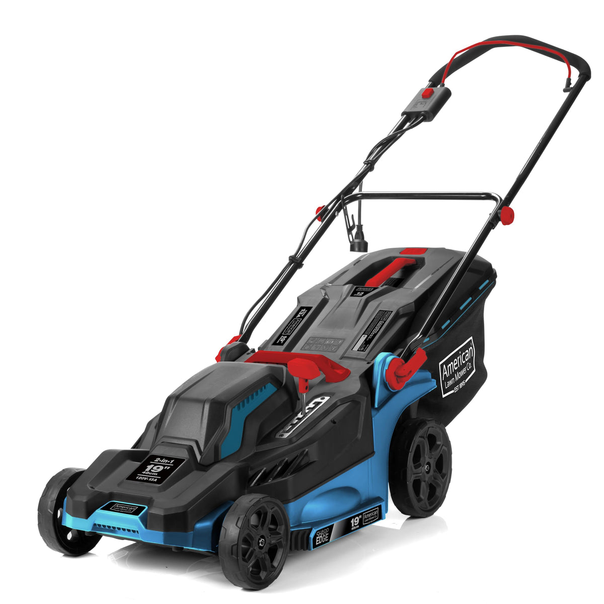 American Lawn Mower Company 51319 front view with compact 13-amp motor for efficient cutting.