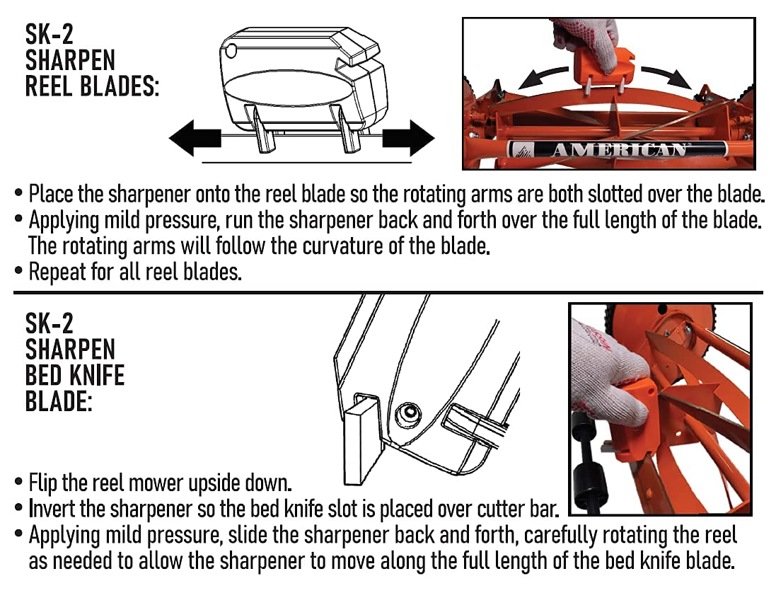 American Lawn Mower SK-2 blade before and after sharpening
