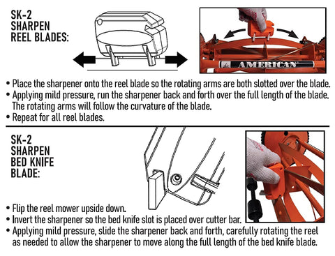 American Lawn Mower SK-2 blade before and after sharpening