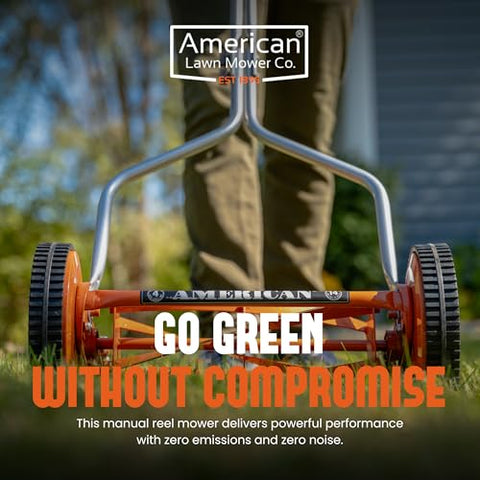 American Lawn Mower Company 1204-14 adjustable height illustrates versatile cutting heights.