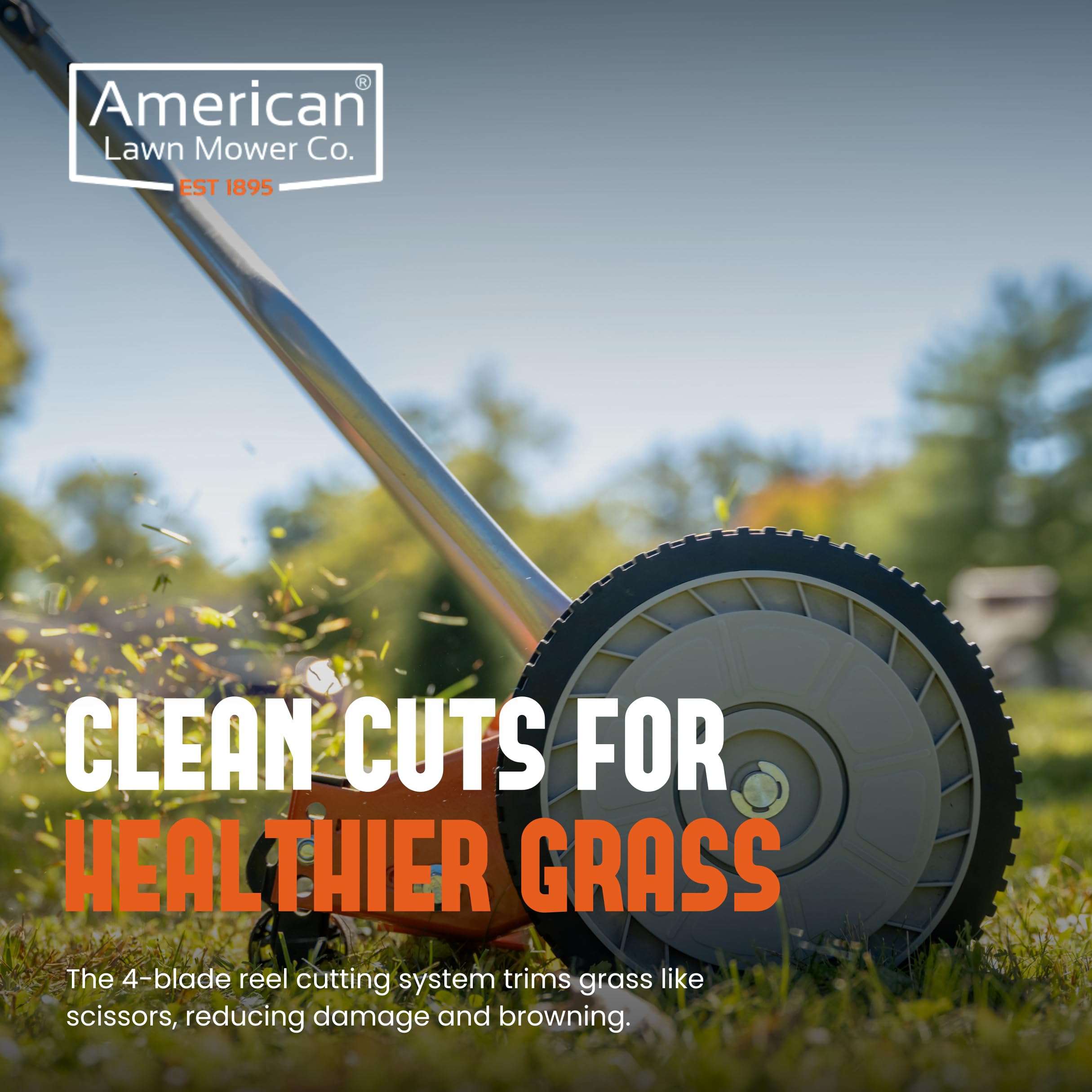 American Lawn Mower Company 1204-14 polymer wheels highlight durable 8.5-inch wheels.