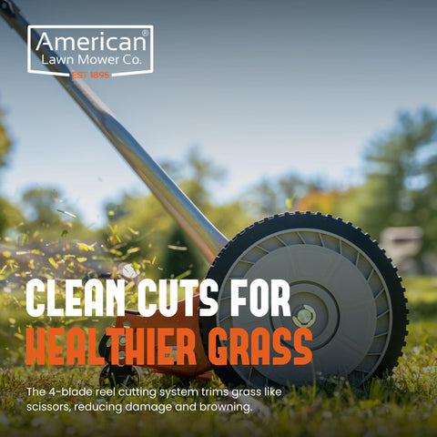 American Lawn Mower Company 1204-14 polymer wheels highlight durable 8.5-inch wheels.