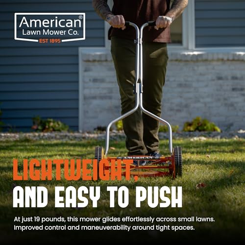 American Lawn Mower Company 1204-14 reel blades close-up emphasizes precise scissor-like cut.