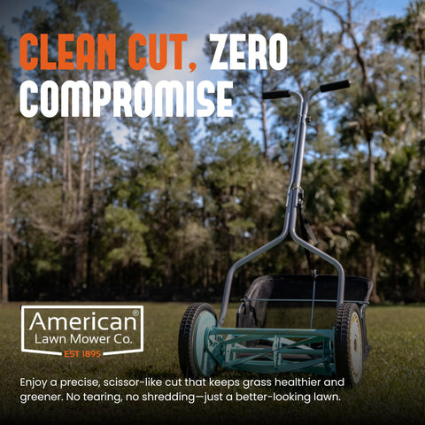 American Lawn Mower Company 1304-14GC heat-treated alloy steel blades stay sharp.