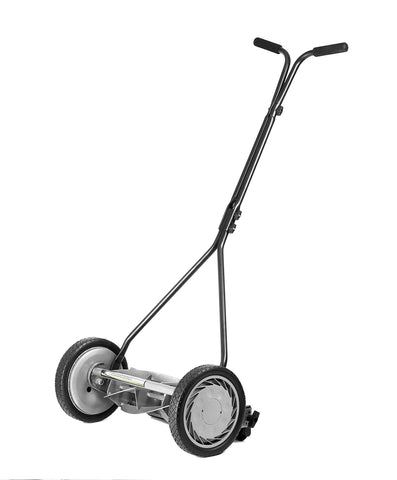 American Lawn Mower Company 1415-16 side view shows compact manual efficiency for small yards.