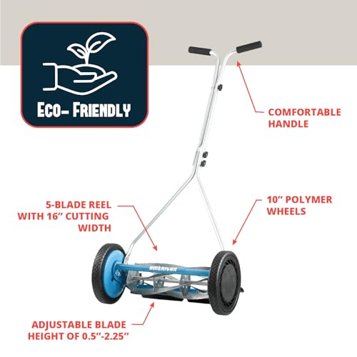 American Lawn Mower Company 1415-16SK2 in use with eco-friendly mowing.