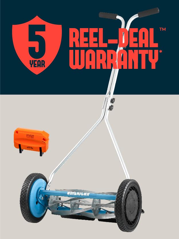 American Lawn Mower Company 1415-16SK2 with hand sharpener included for maintenance.