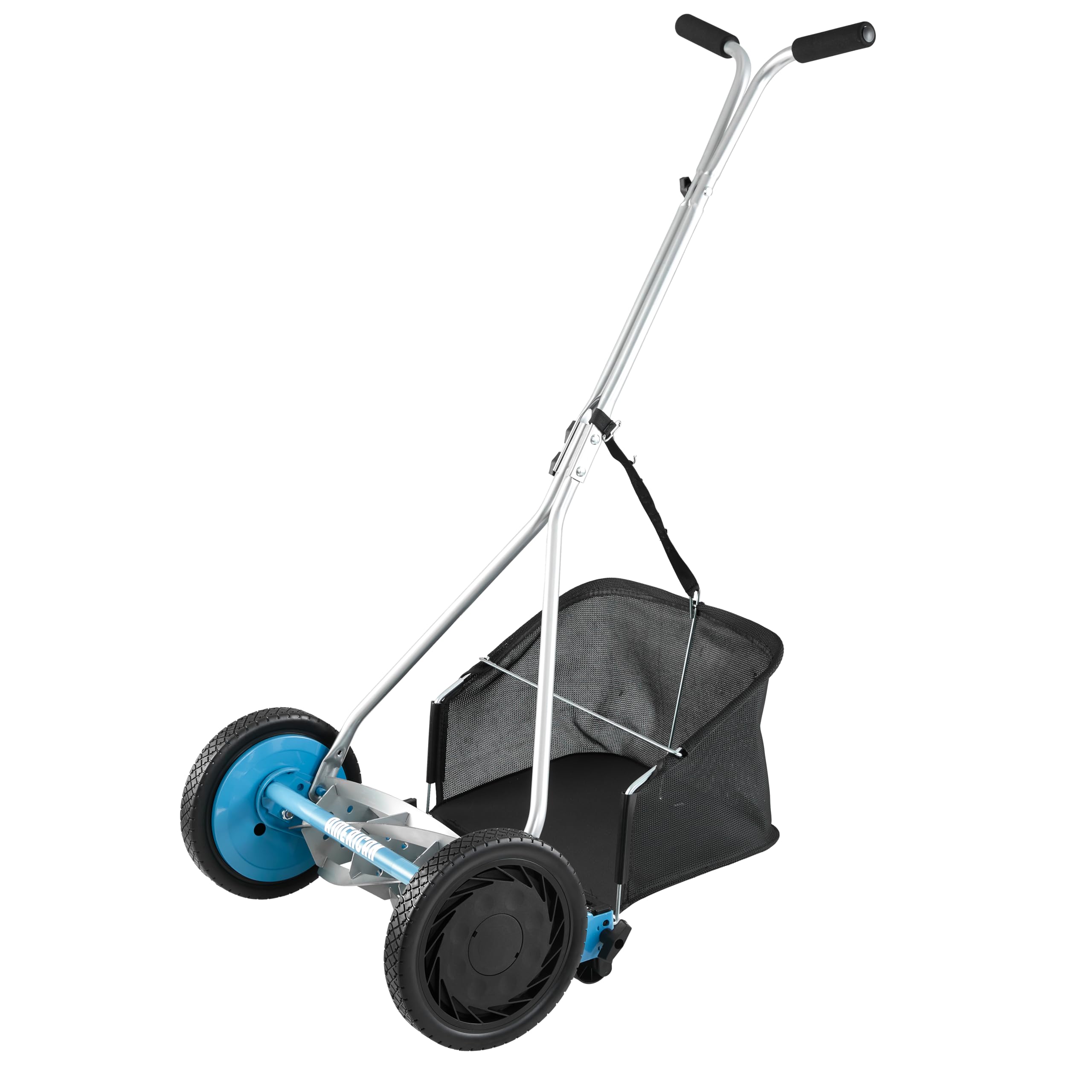 American Lawn Mower Company 1604-16 adjustable height from half to two and a half inches.
