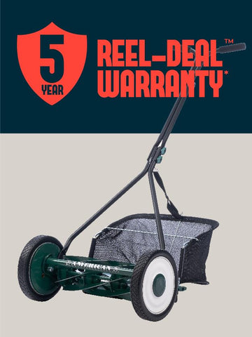 American Lawn Mower Company 1725-16GC side view highlights easy manual push.