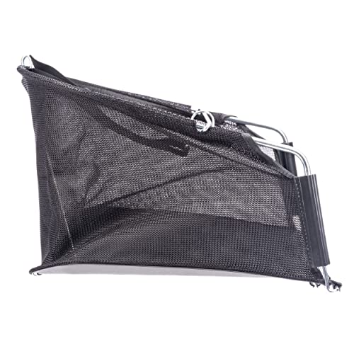 GC91820 grass catcher back view with fold-down design for compact storage