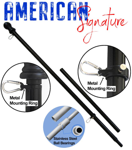 American Signature 5ft black flag pole for residential or commercial outdoor use.