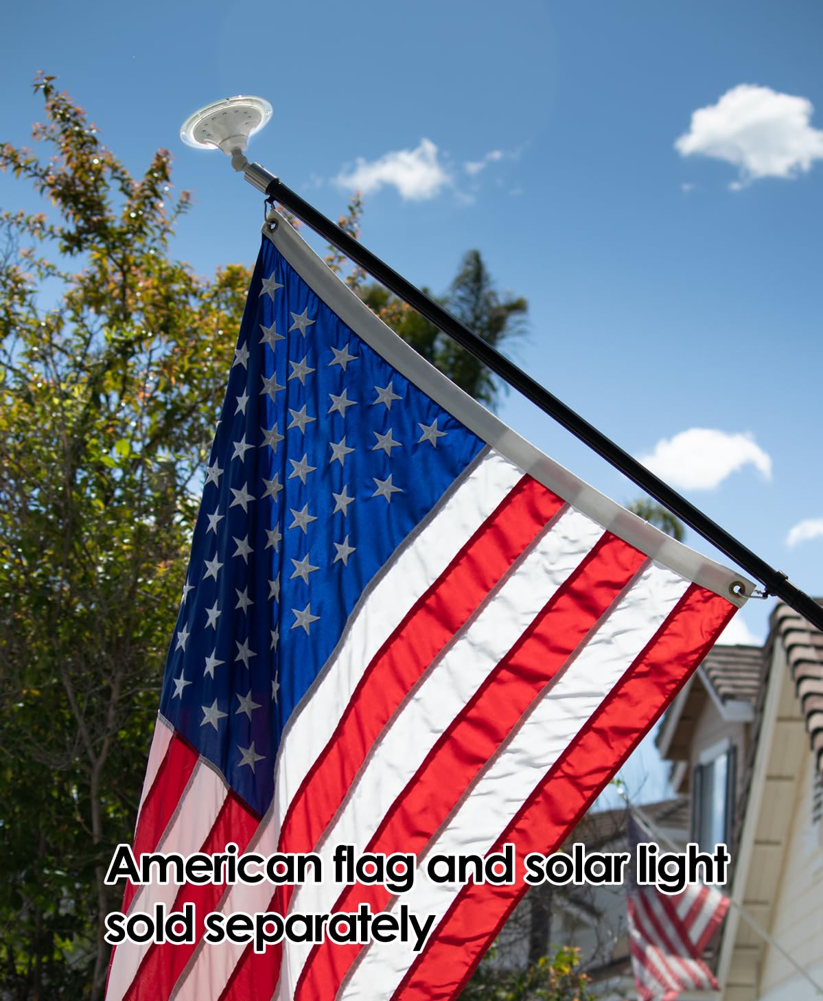 American Signature spinning tangle-free flag pole in action.