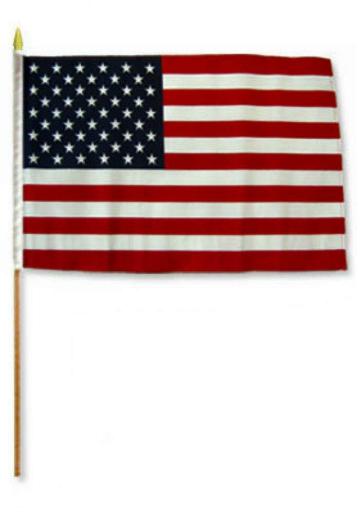 American Wholesale Superstore 50-star grave marker flag with 24-inch wooden stick for outdoor display
