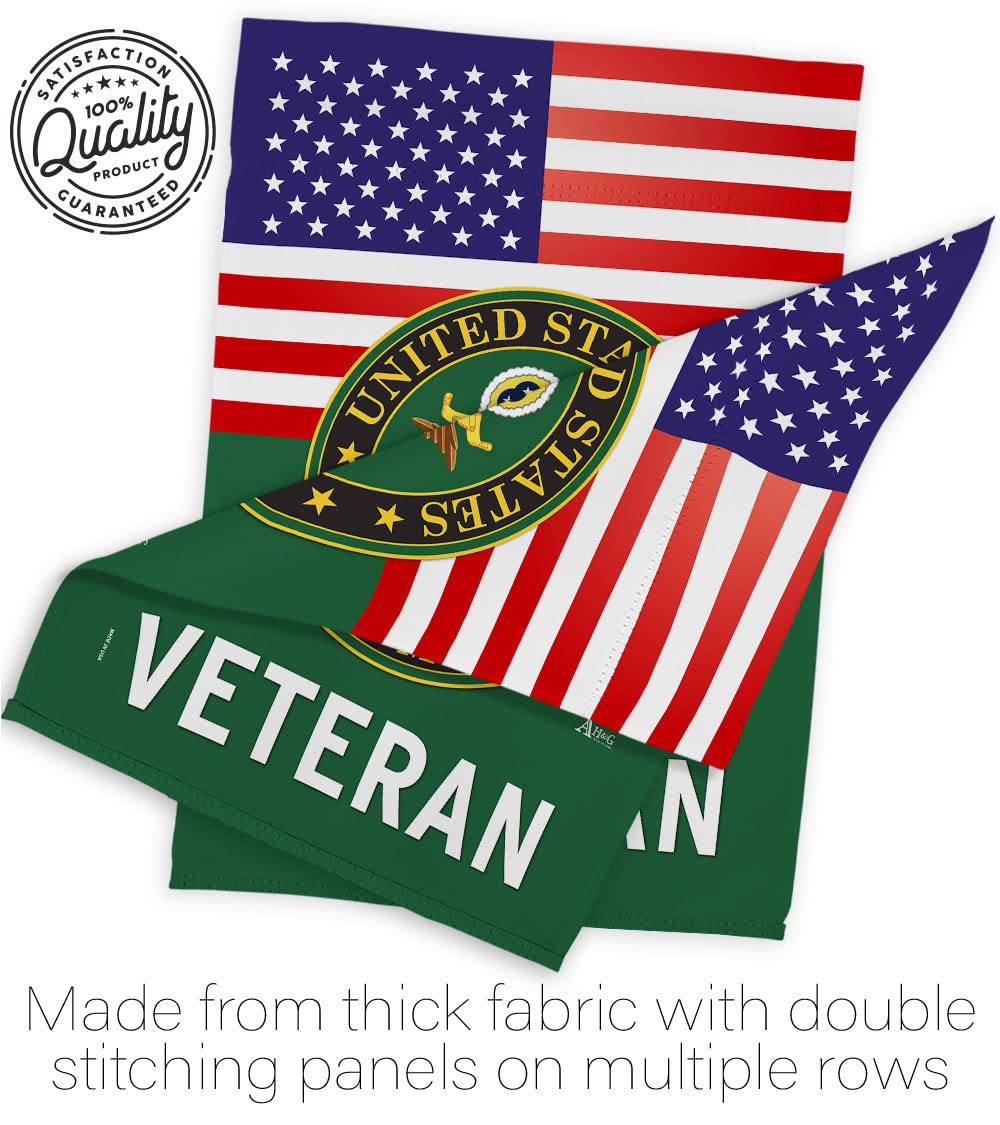 Americana Home & Garden us army veteran banner with sleeve for easy hanging.