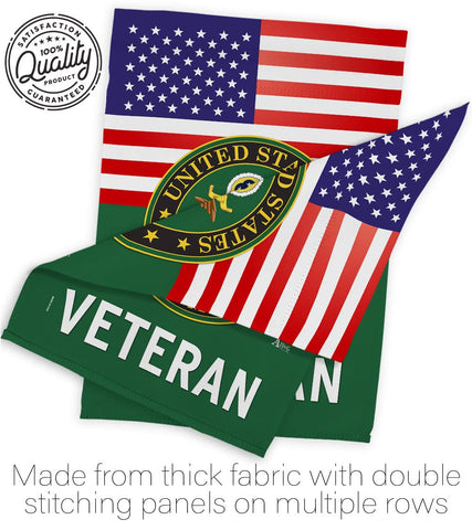 Americana Home & Garden us army veteran banner with sleeve for easy hanging.
