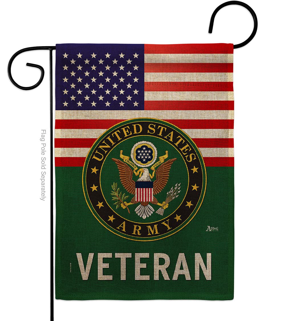 Americana Home and Garden US Army Veteran burlap garden flag ideal for outdoor display