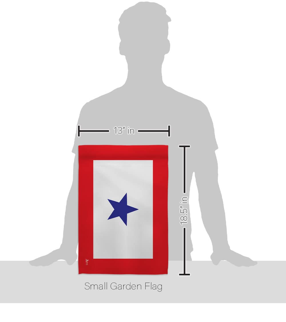 Americana military garden flag 13x18-5 double-sided print for outdoor use.