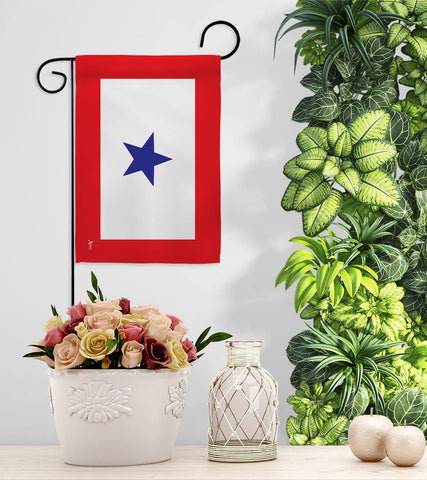 Americana garden flag on porch with sleeve hang for versatile display.