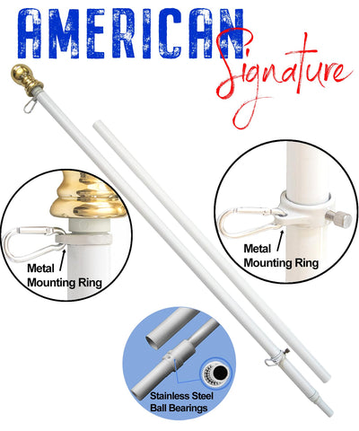 American Signature 6ft aluminum body flagpole resists rust and outdoor wear.
