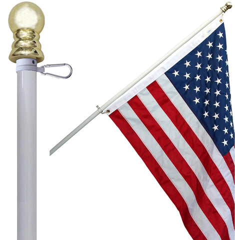 American Signature flagpole 6ft spinning top ring demonstrates durable aluminum mounting rings.