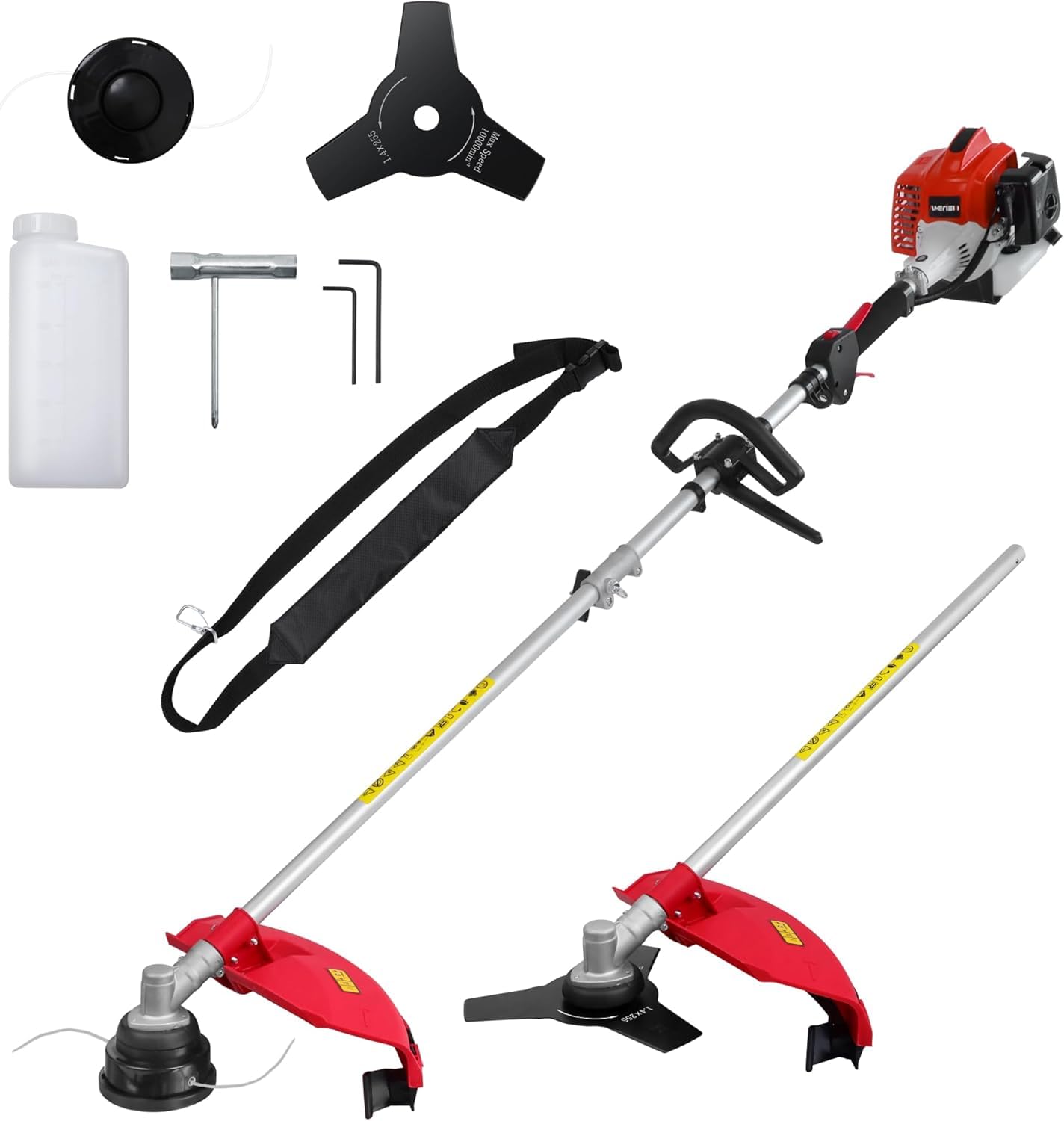 AMERISUN 2-in-1 gas brush cutter engine for heavy clearing.