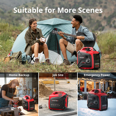 AMERISUN 2500W inverter generator ideal for camping and RV use with clean power.