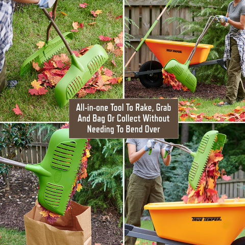 AMES Leaf Grabber Rake Cushioned Grips provide comfortable control during raking