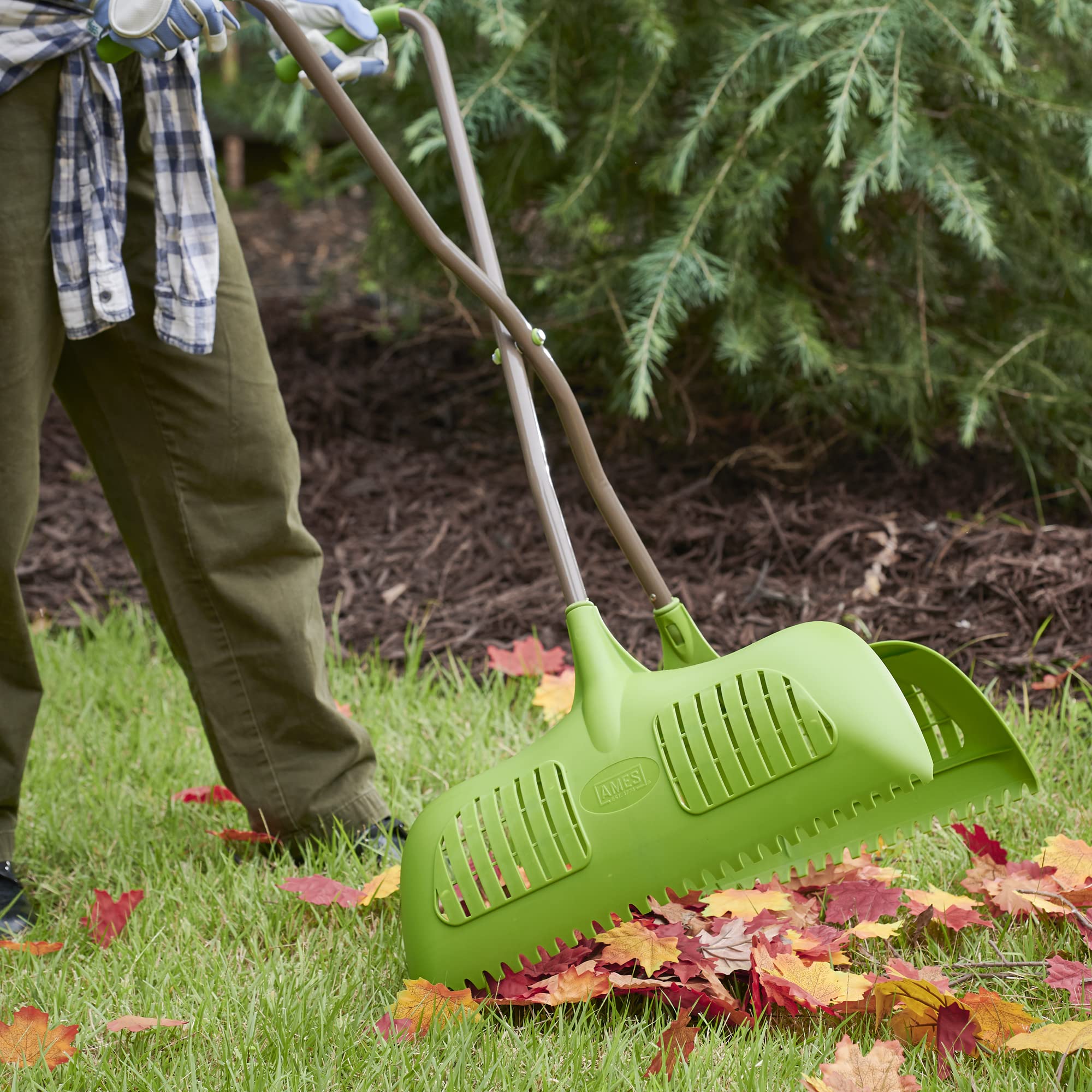 AMES Leaf Grabber Rake handles leaves and lawn clippings efficiently